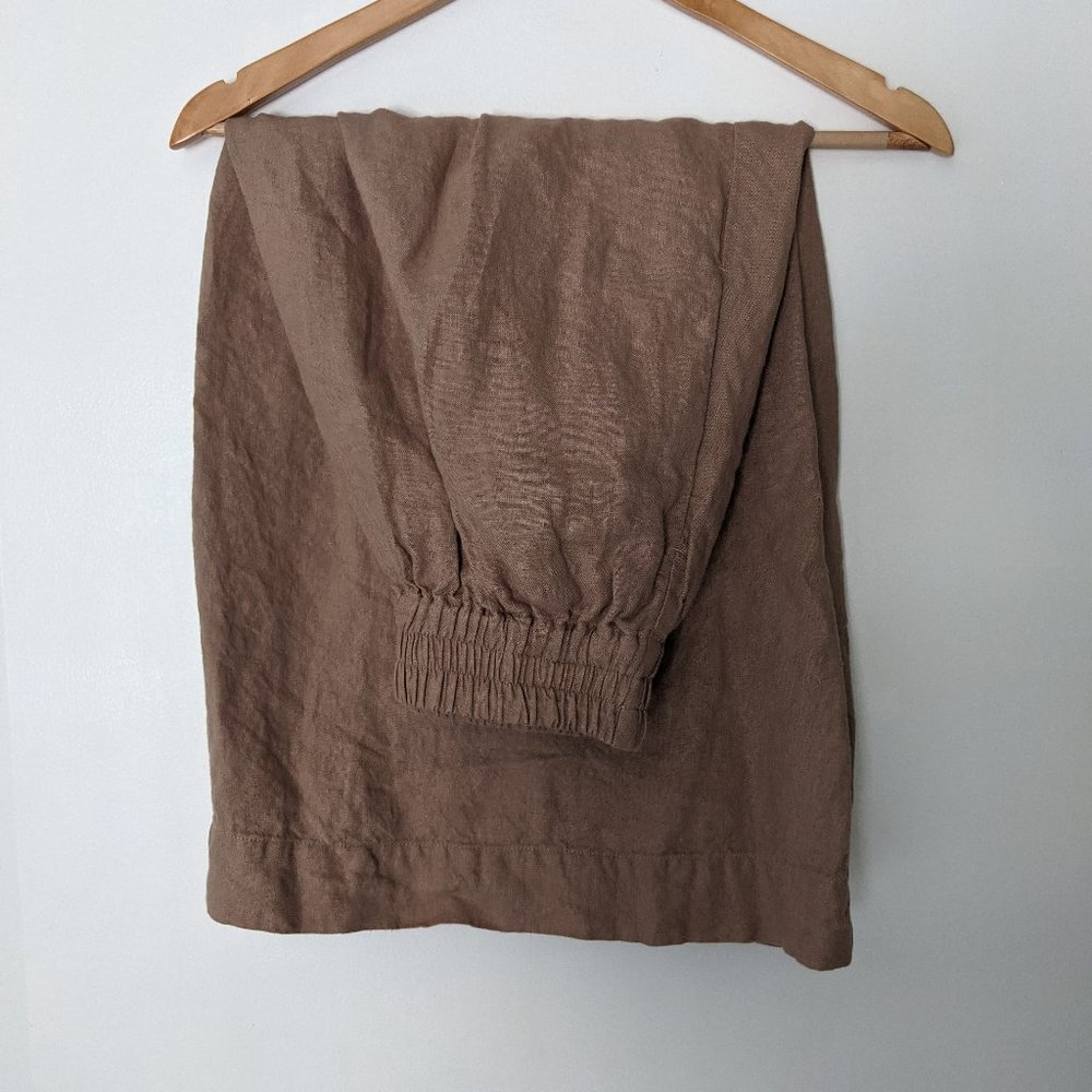 Not Perfect Linen Midi Skirt with Pockets Small